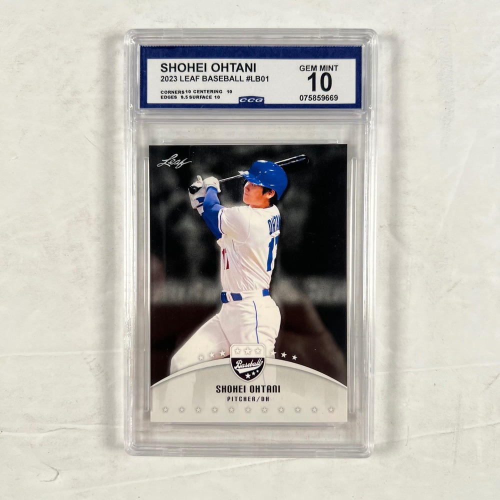 Shohei Ohtani 2023 Leaf Baseball #LB01 CCG 10 Gem Mint Graded Card Pitcher DH